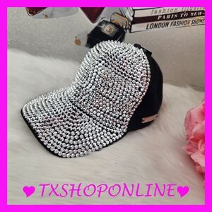 💗bebe Black and Silver Rhinestone Hat💗 NWT